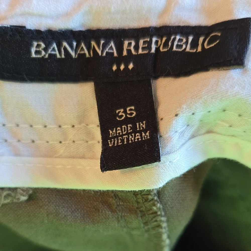 Banana Republic linen & cotton olive khaki green men's casual pants